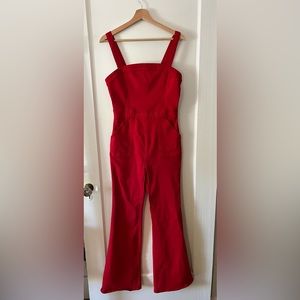 Red Jean Jumpsuit